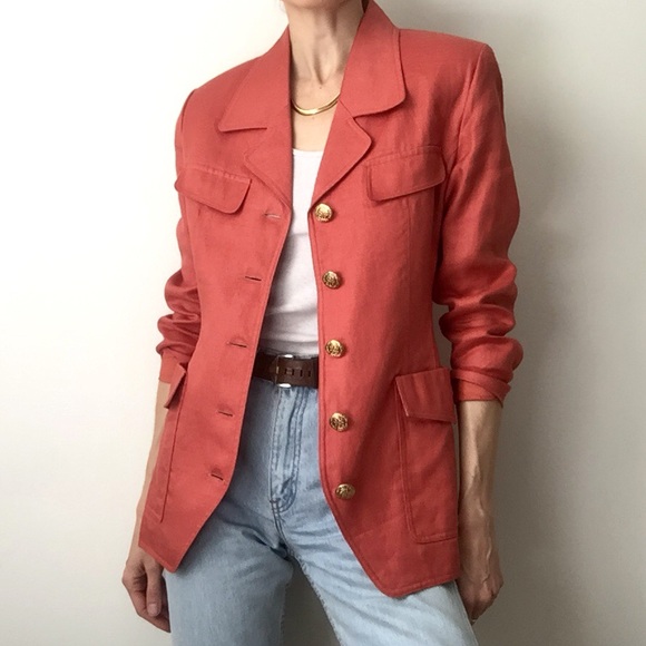 Vintage Italian Coral Blazer - Picture 2 of 12